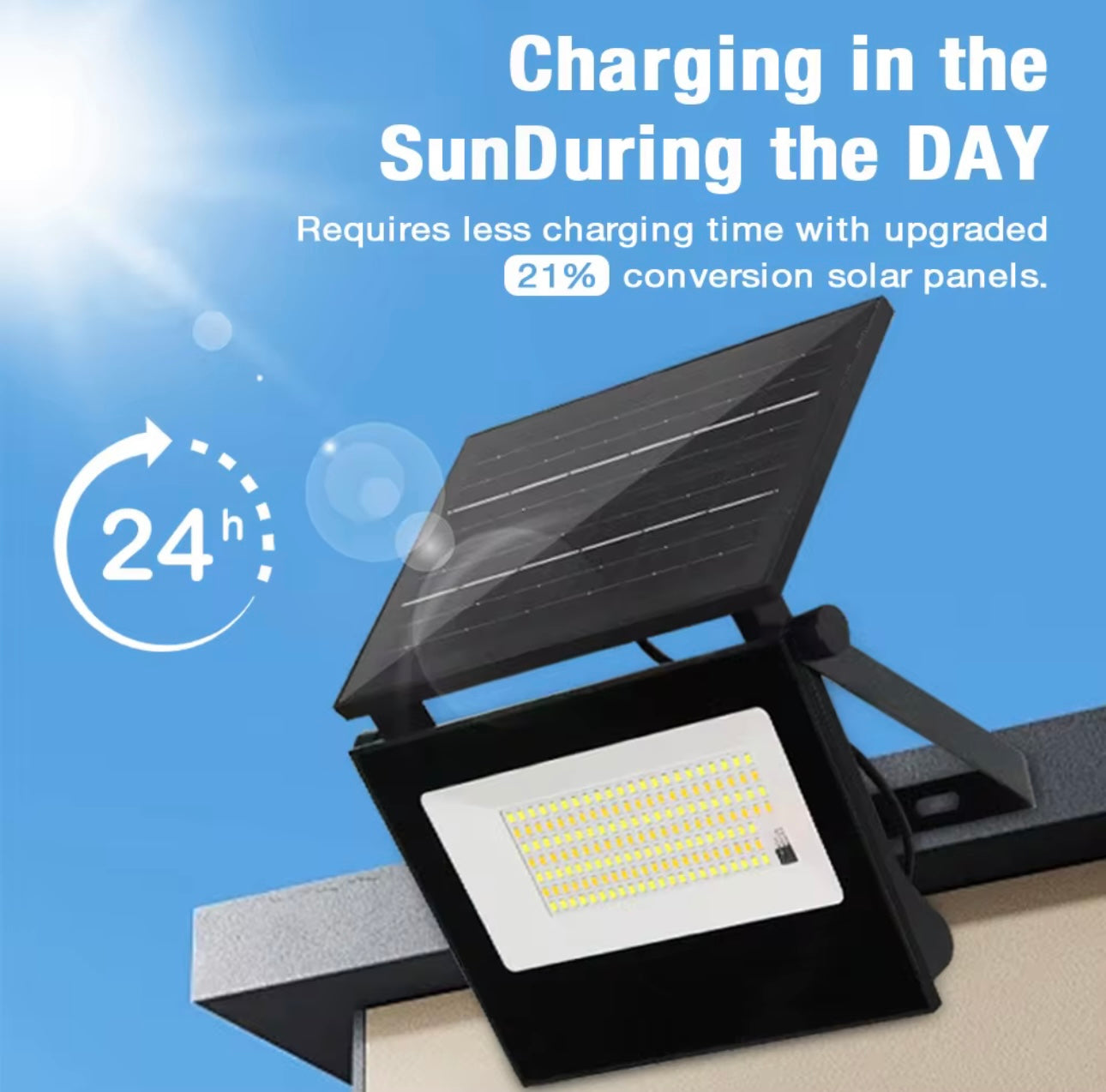 Lámpara Solar de Pared Plegable 30W – 3 Colores, Sensor y Control Remoto