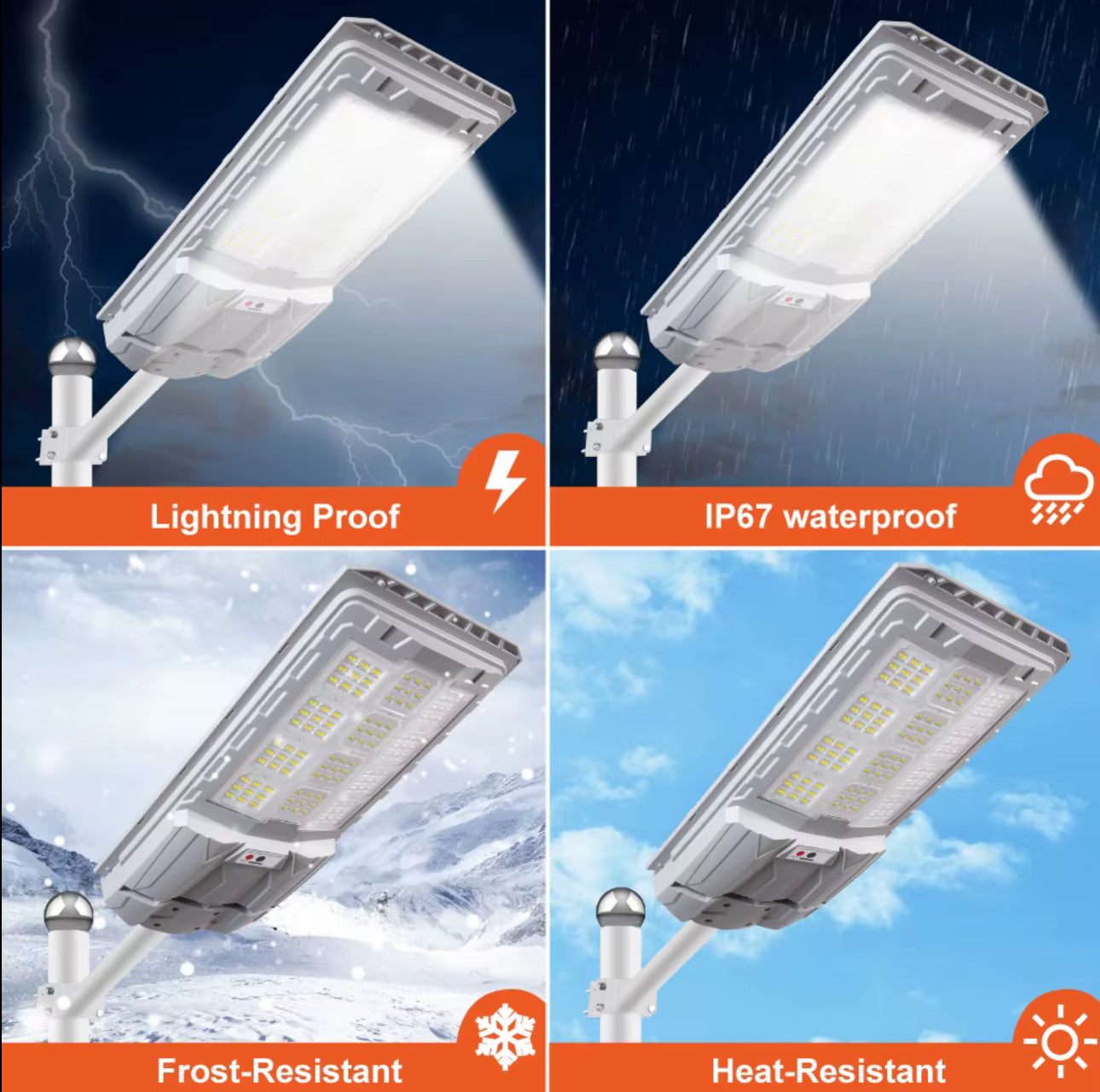 Lampara Solar LED 300W – 3,000 lúmenes | Control Remoto + Sensor de Movimiento